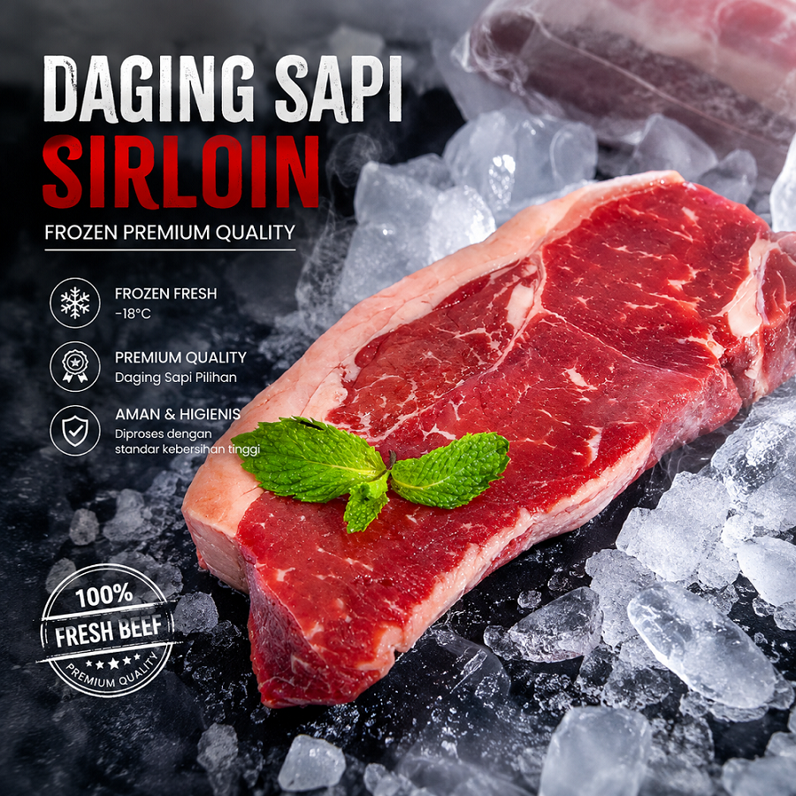 MRK Beef Sirloin -  Daging Sapi Lokal Bagian Sirloin/Sirloin Slice