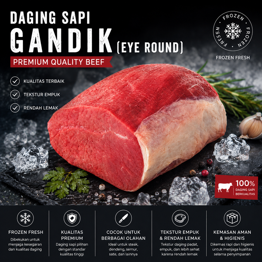 MRK Beef Eye Round - Daging Sapi Gandik Frozen