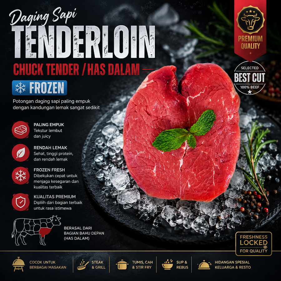 MRK Beef Tenderloin -  Daging Sapi Tenderloin Lokal